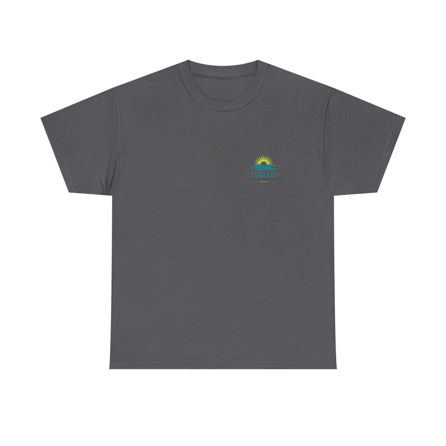Surface Beach Volleyball Club Tee — Surf Wave & Sun Graphic T-Shirt