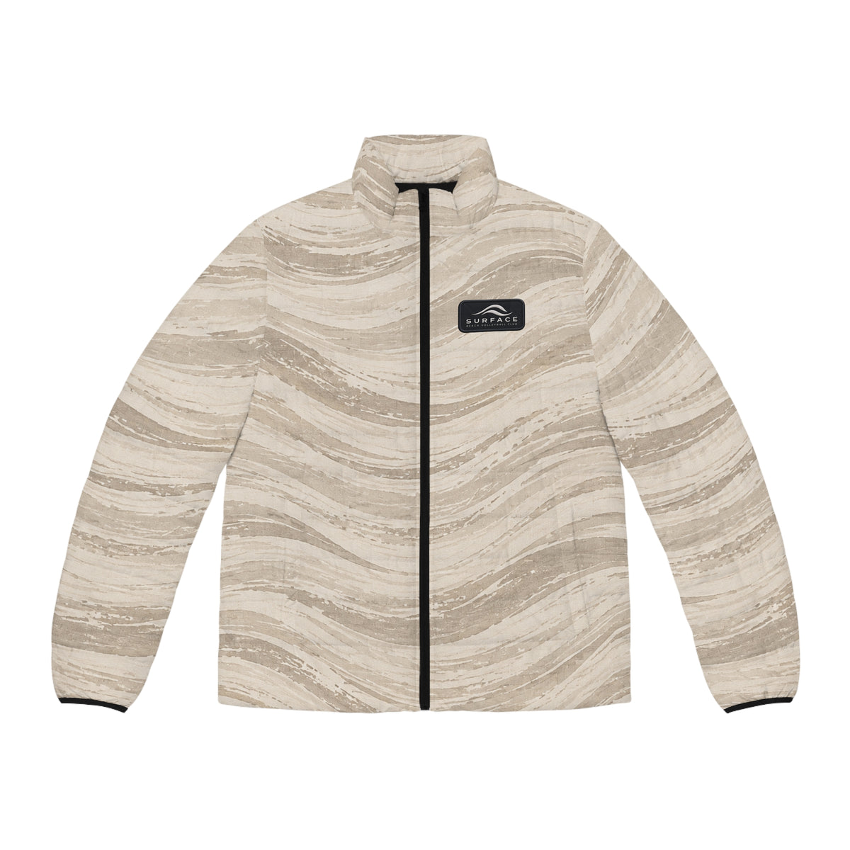 Surface Beach Volleyball Club Men’s Beige Marble Wave Puffer Jacket