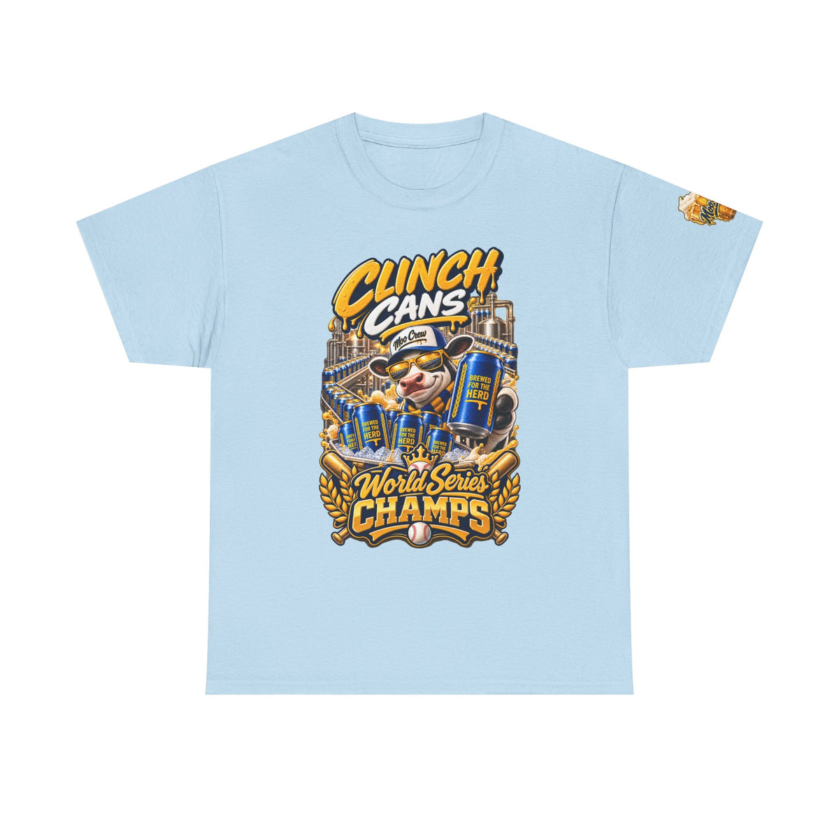 Moo Crew Clinch Cans World Series Champs Baseball Graphic Tee