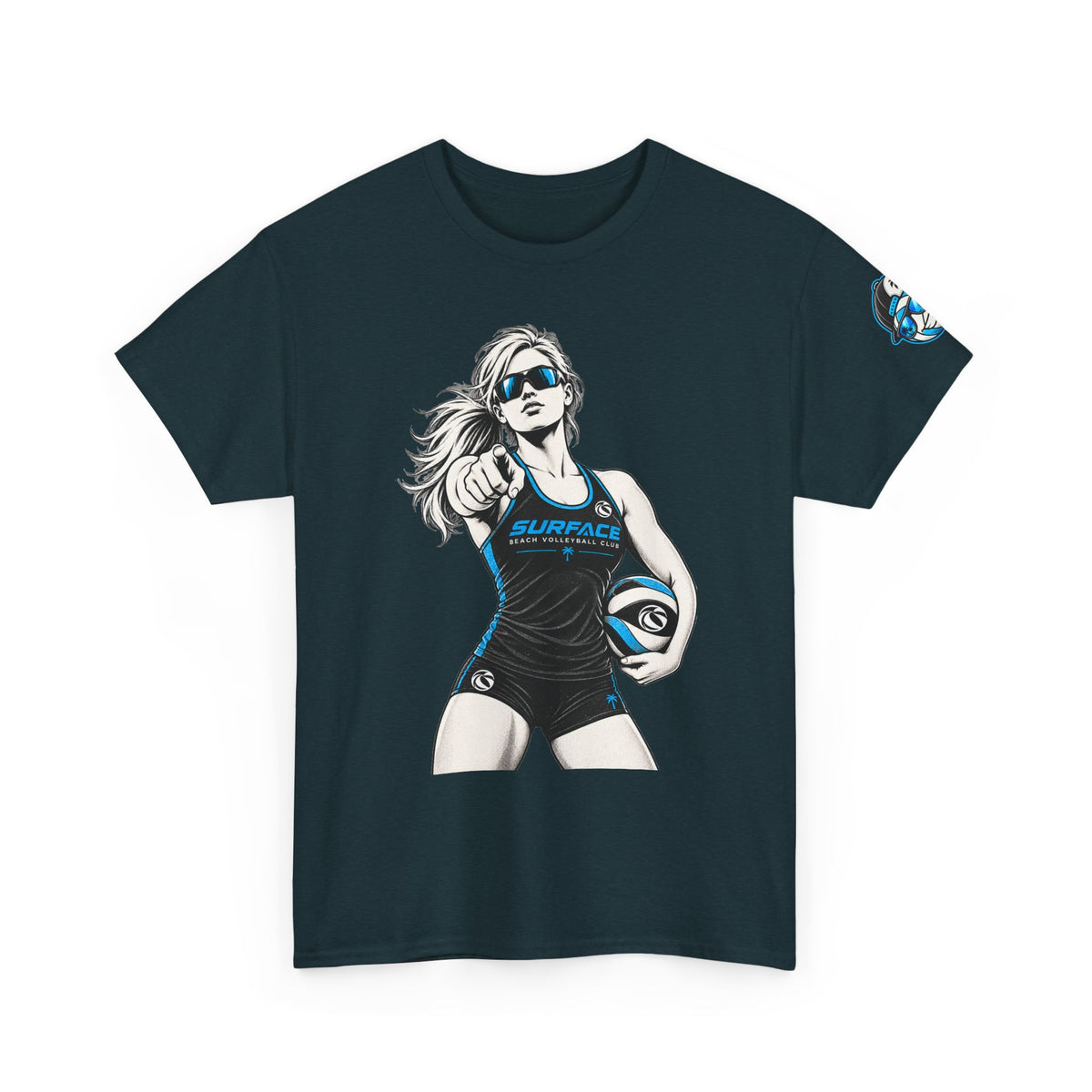 Volleyball Player Graphic Tee — Fierce Female Athlete Design