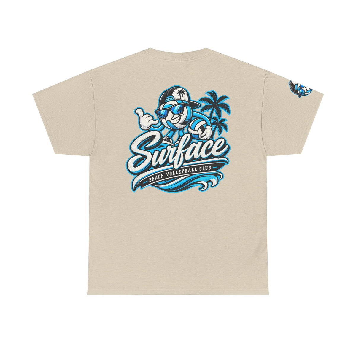 Surfaced Beach Volleyball Tee — 'Surface' Palm Logo Summer T‑Shirt
