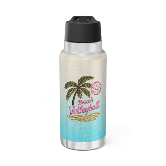 32oz Beach Volleyball Tumbler — Palm Tree Gator Design