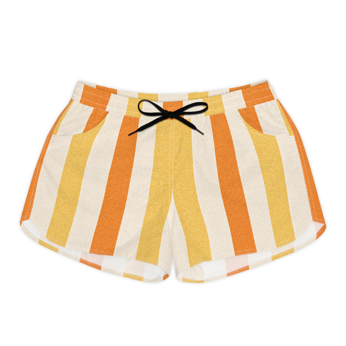 Rum Runner Sunrise Striped Women's Casual Shorts – Beachy Summer Lounge Shorts