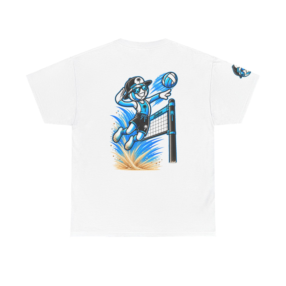 Surface Volleyball Mascot T-Shirt — Beach Volleyball Dive Graphic Tee