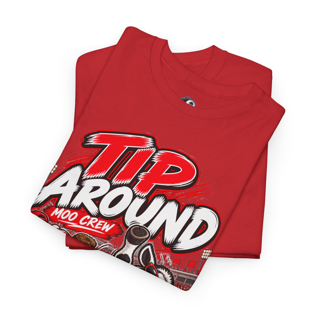 Moo Crew “Tip ’Around” Football Game Day  Cow Print T-Shirt