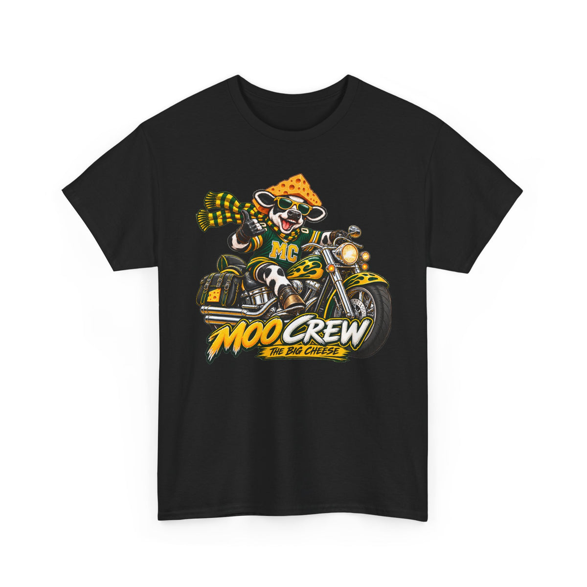 Moo Crew WI Teams Game Day Motorcycle Graphic Tee The Big Cheese