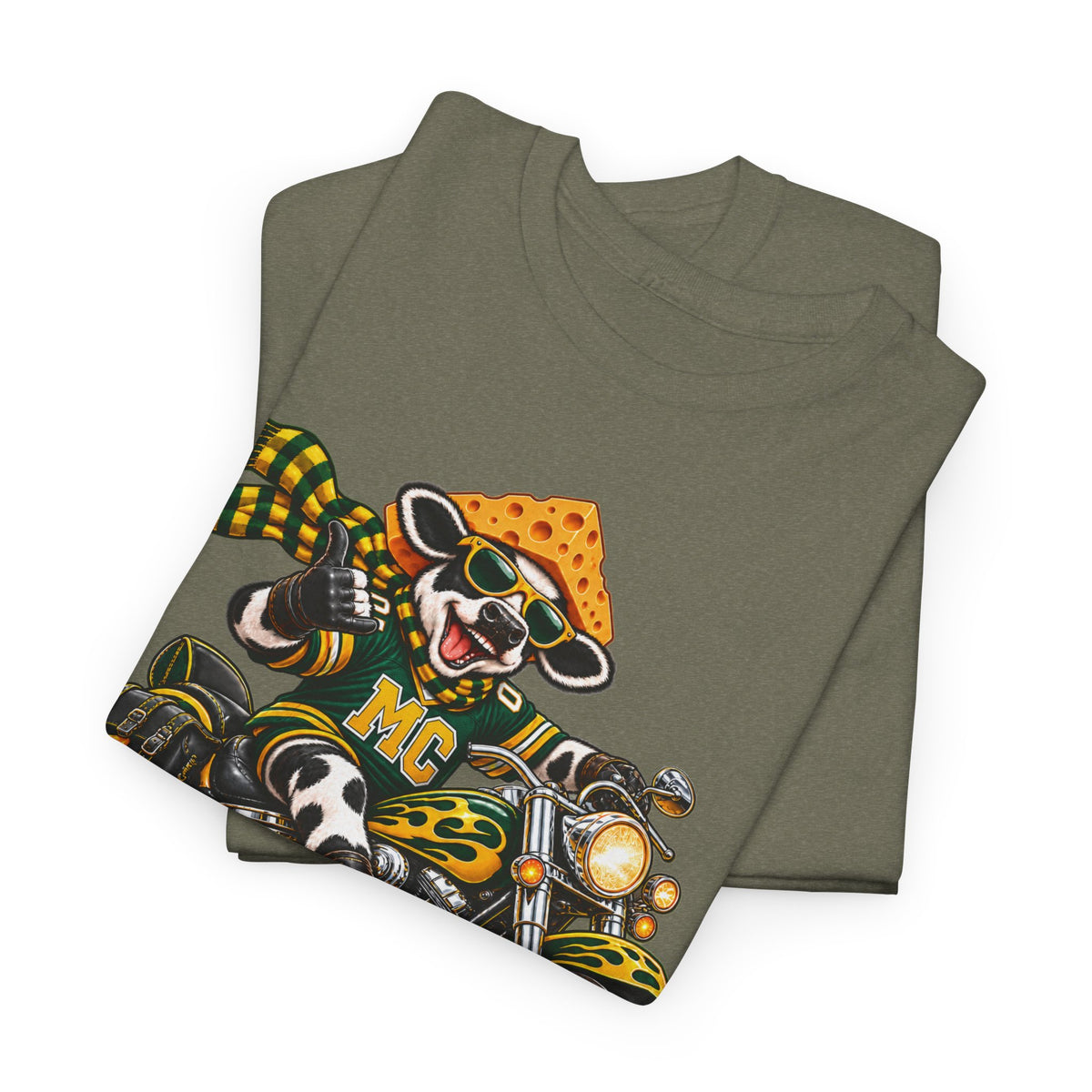 Moo Crew WI Teams Game Day Motorcycle Graphic Tee The Big Cheese