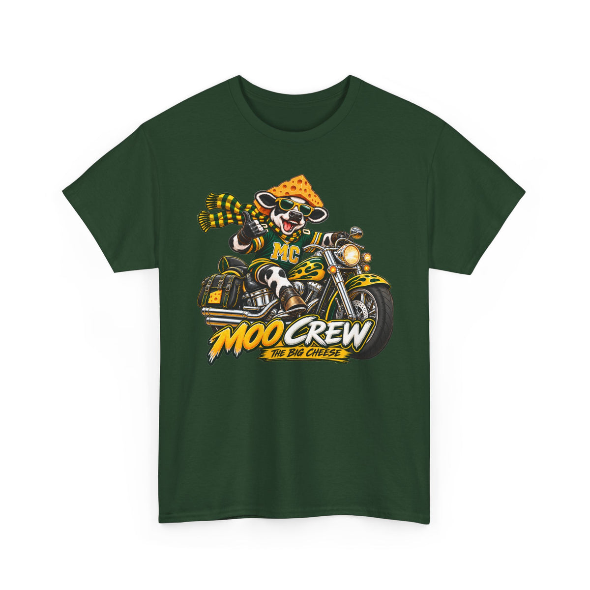 Moo Crew WI Teams Game Day Motorcycle Graphic Tee The Big Cheese