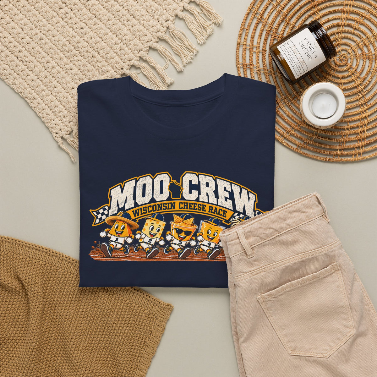 Moo Crew Cheese Race Baseball T-Shirt