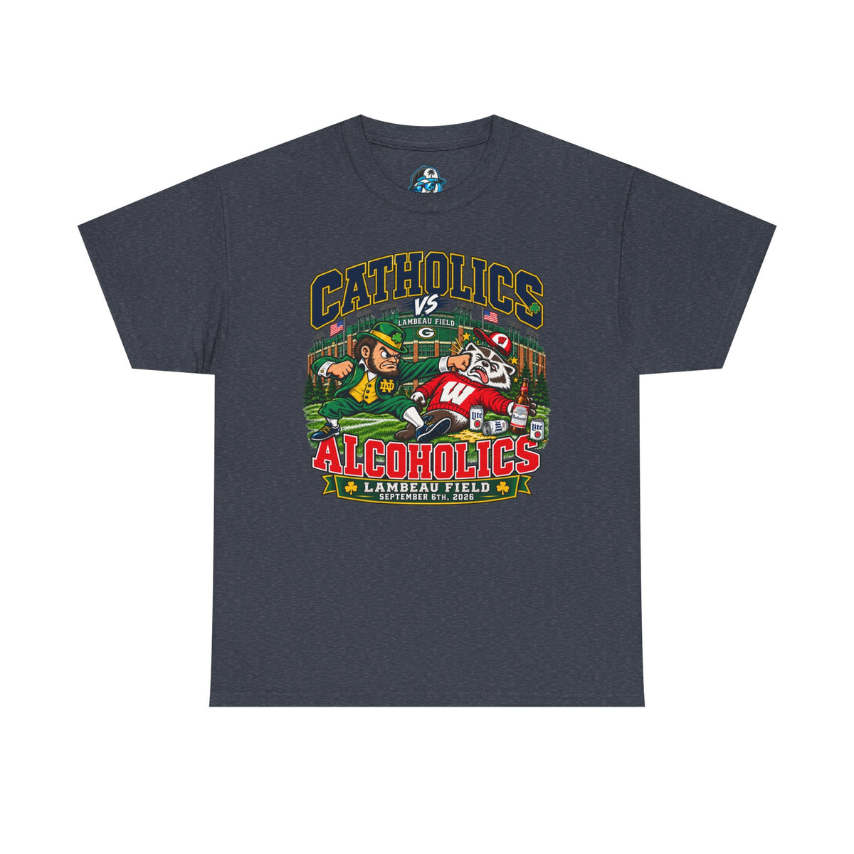 Catholics vs Alcoholics Football T-Shirt – Lambeau Field Tailgate Tee