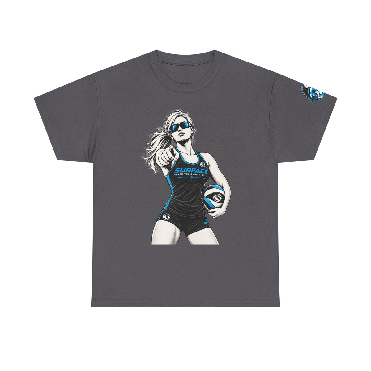 Volleyball Player Graphic Tee — Fierce Female Athlete Design