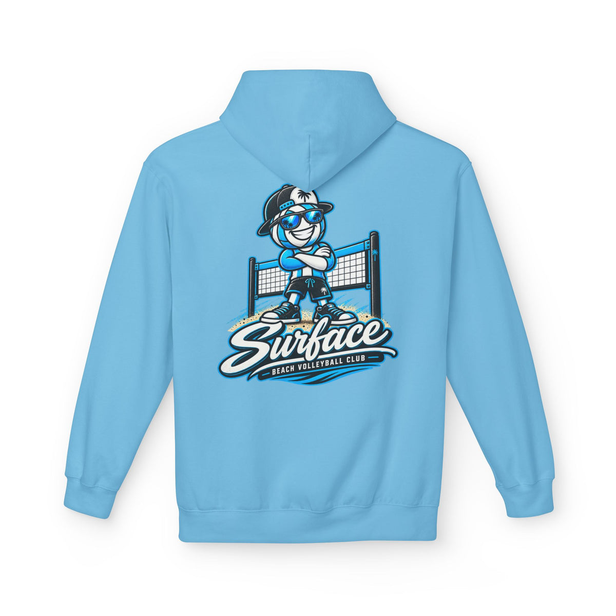 Surfface Beach Volleyball Hoodie — Retro Mascot Logo Pullover
