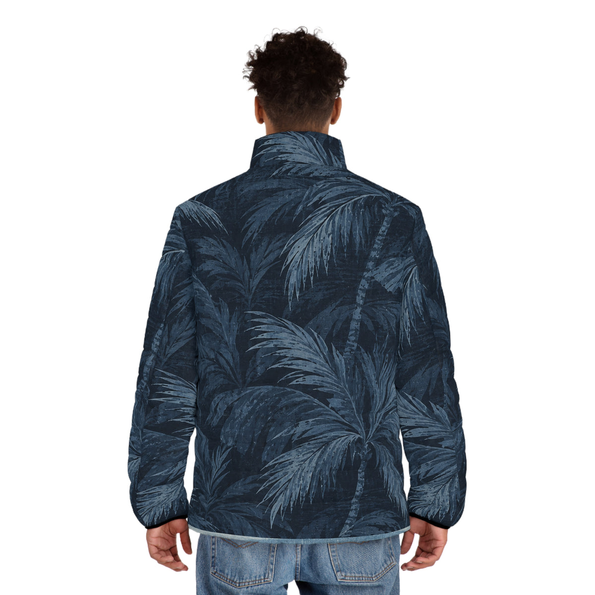 Surface Beach Volleyball Club Men’s Tropical Palm Leaf Puffer Jacket
