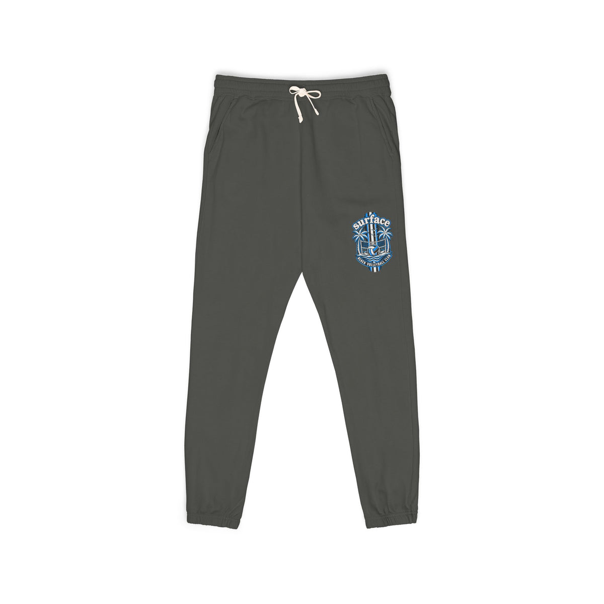 Embroidered Anchor Fleece Sweatpants — Nautical Beach Vibe Joggers