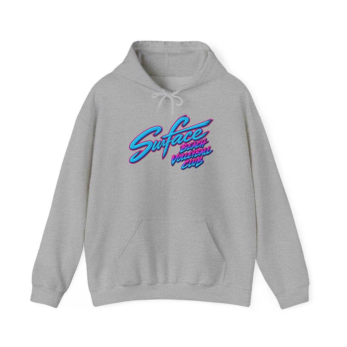 2027 Hoodie — "Surface" Retro Script Pullover (80s Vaporwave Style)