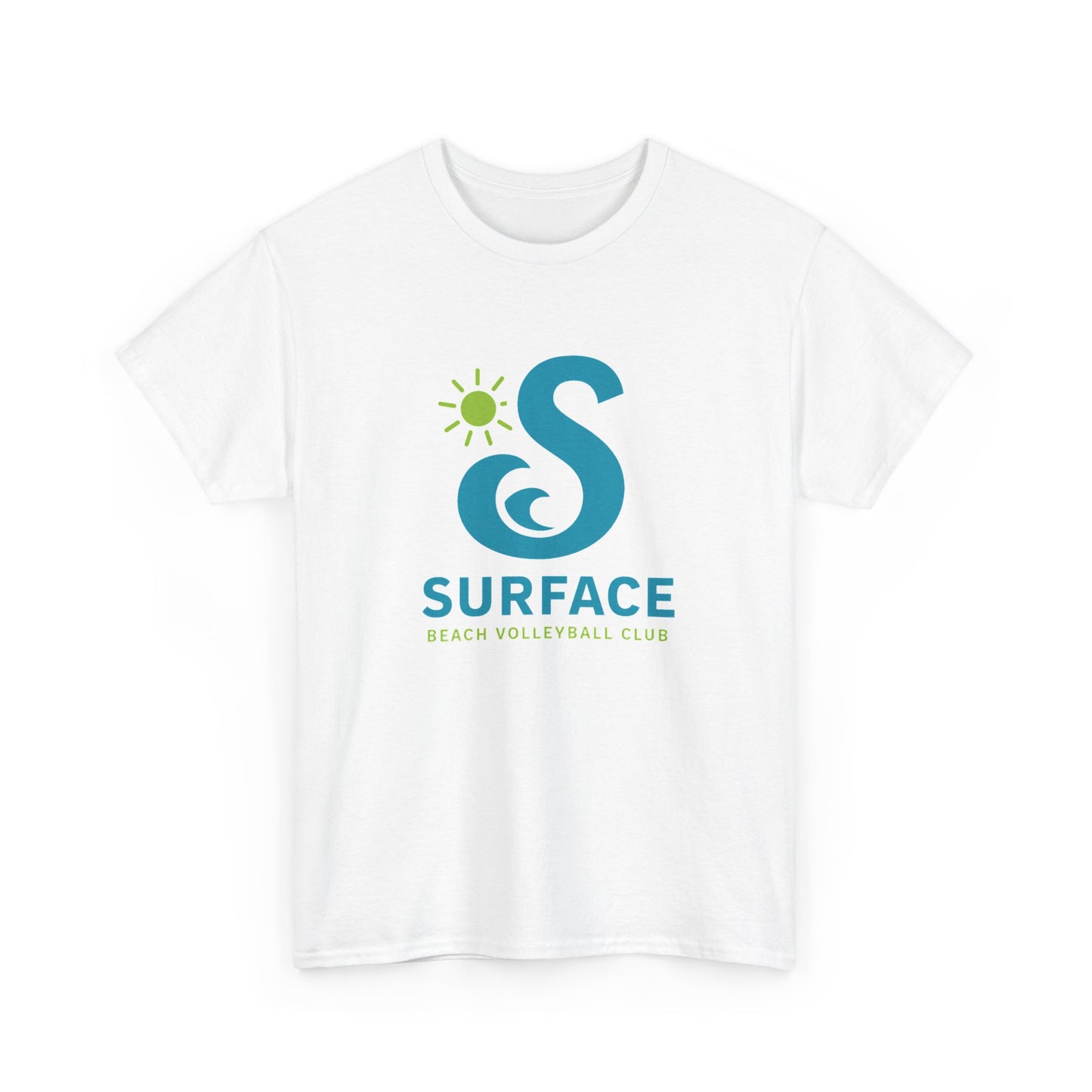 Wave Logo Surface Beach Volleyball Club Unisex Heavy Cotton Tee