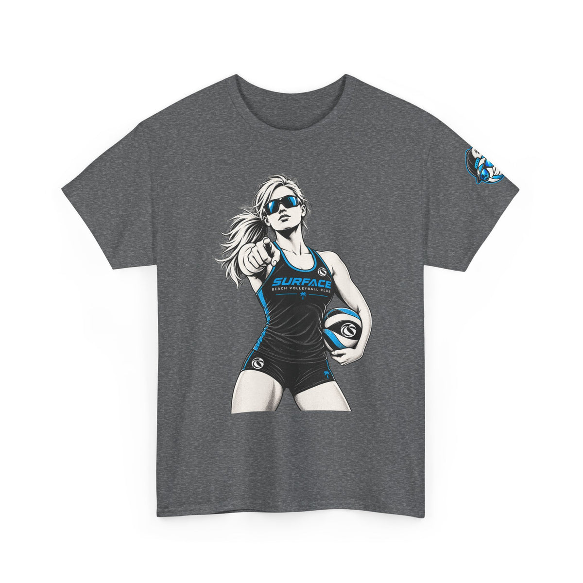Volleyball Player Graphic Tee — Fierce Female Athlete Design