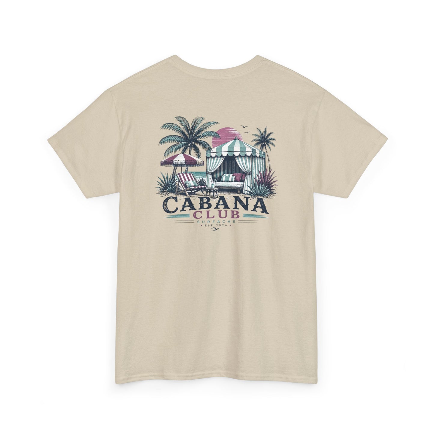 Surfache Cabana Club T‑Shirt – Tropical Beach Cabana Graphic Tee