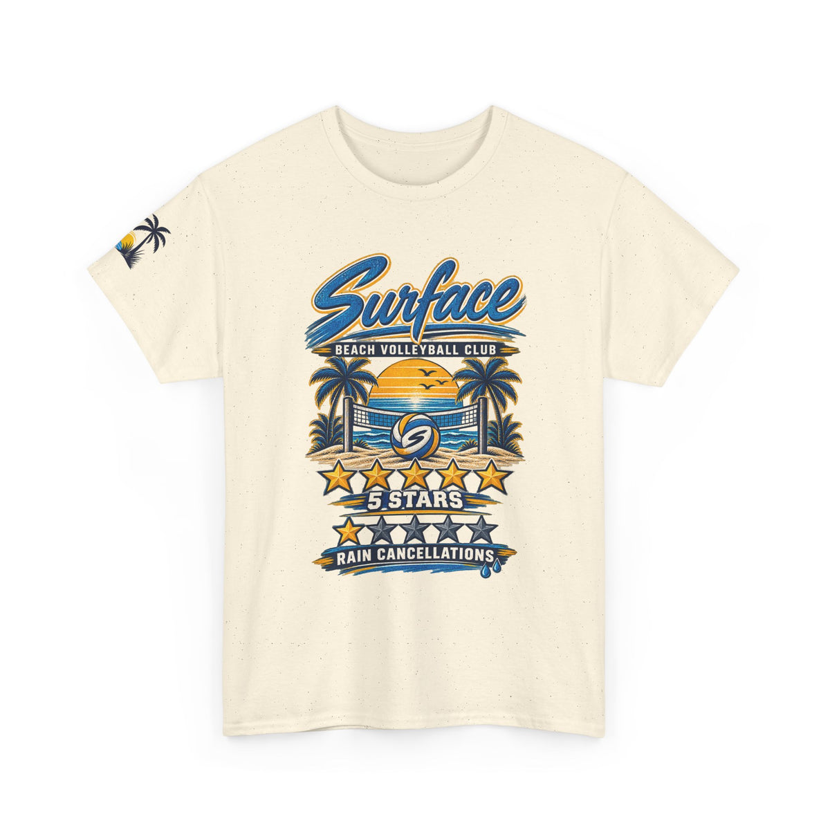 Surface Beach Volleyball Club Graphic Tee — “5 Stars Rain Cancellations”