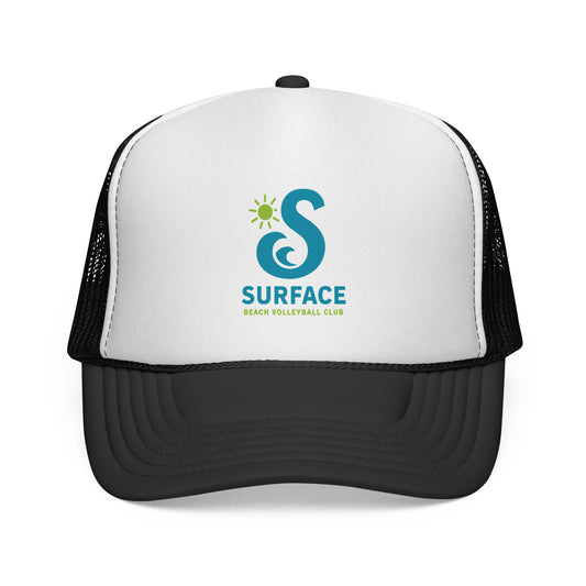 Surface Beach Club Trucker Cap — Retro Surf Logo Adjustable Mesh Hat