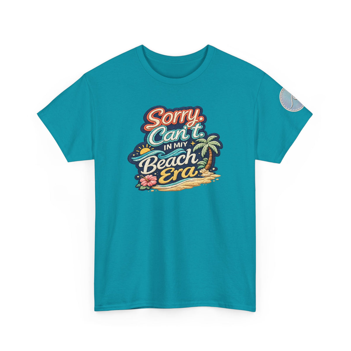Sorry Can't, In My Beach Era — Retro Tropical Palm Beach Vacation T‑Shirt