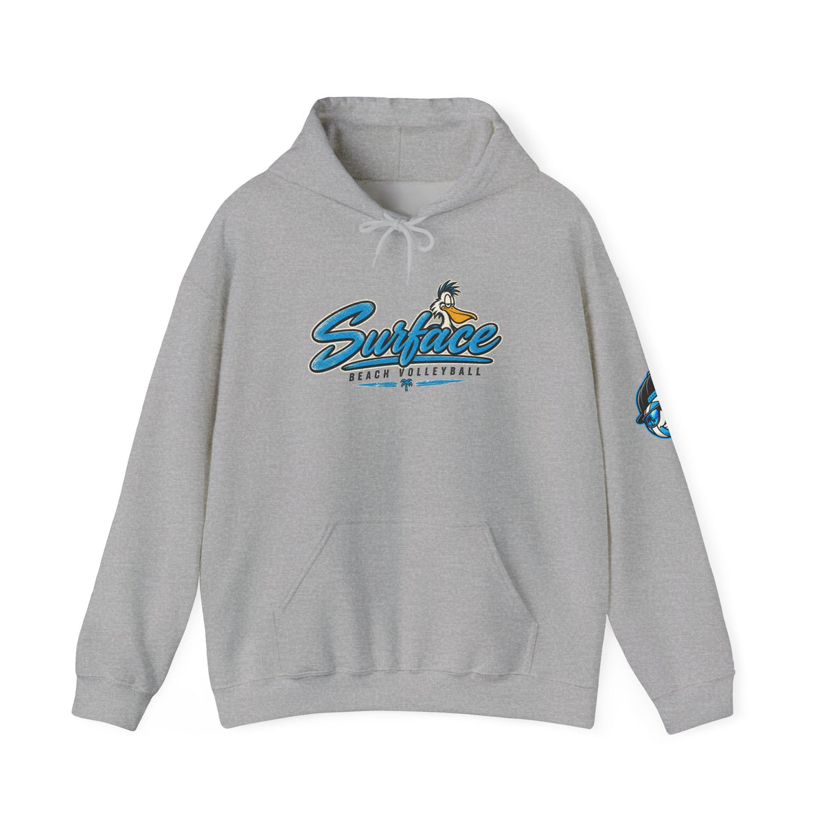 Surface Beach Volleyball Club Retro Mascot Logo Hoodie