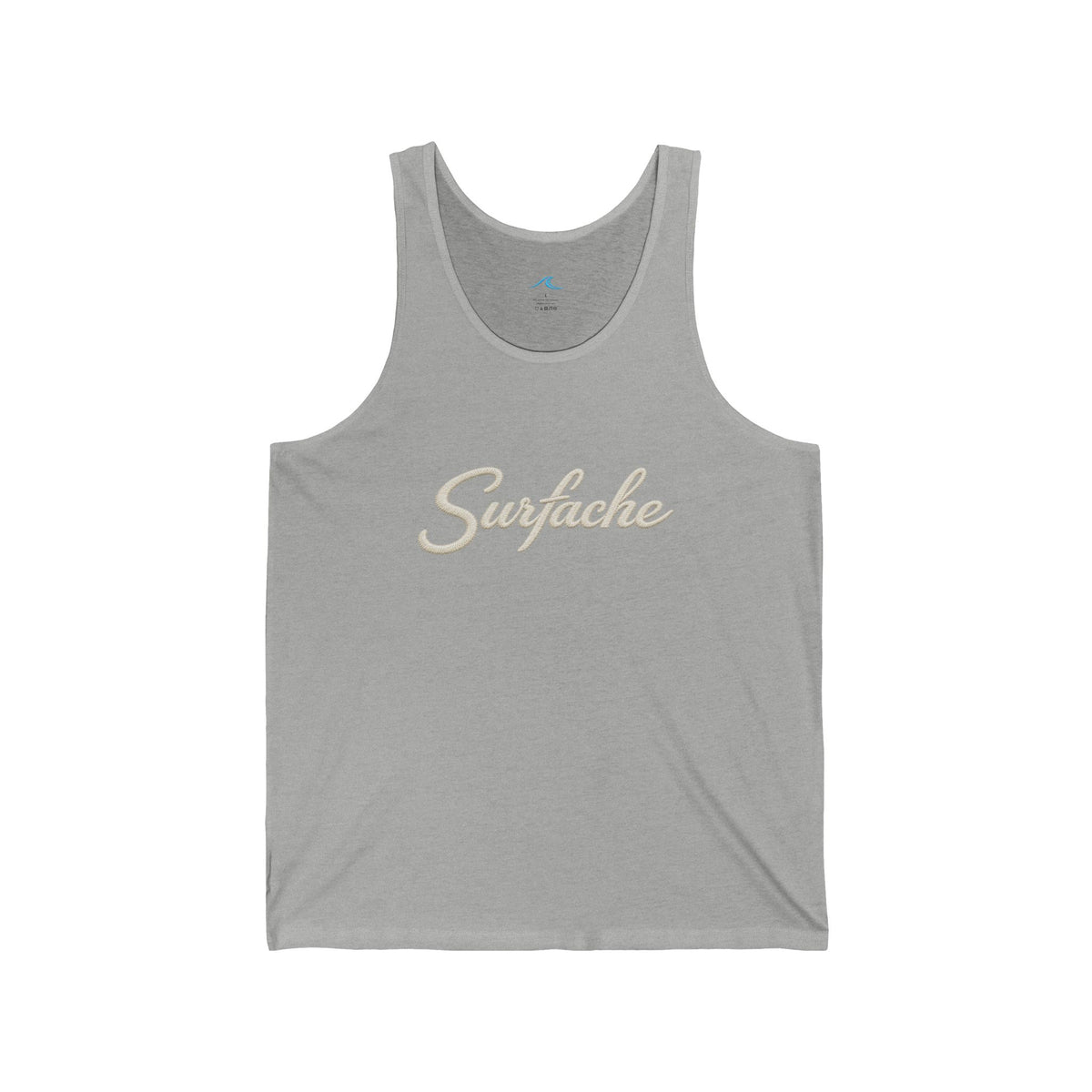 Surfside Beach Tank Top — Blue Palm & Wave Logo 'Surface' Athletic Tank