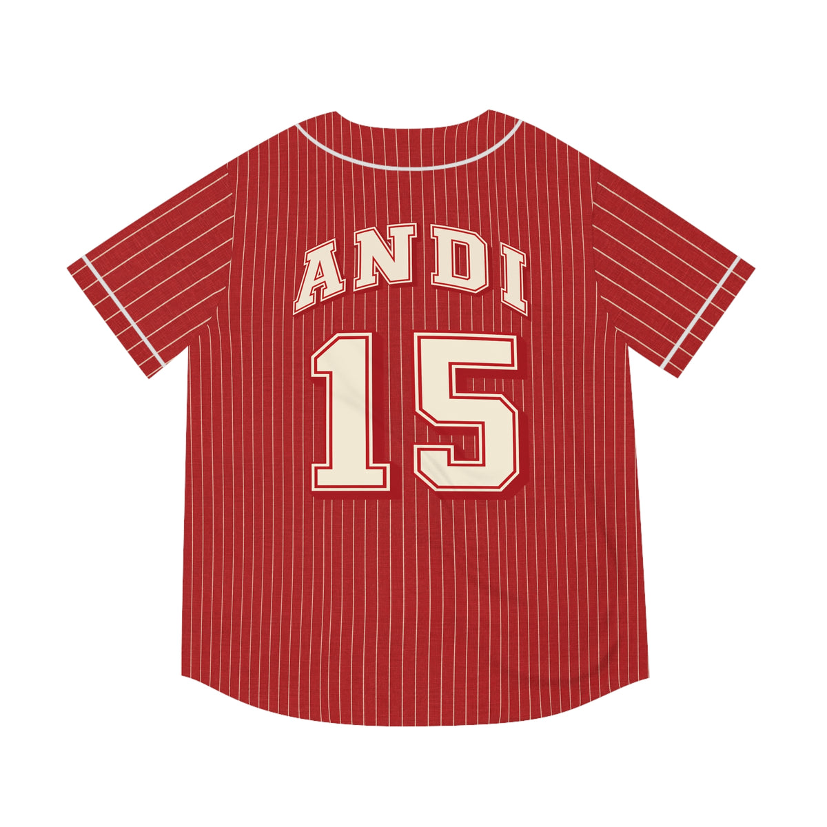 Andi Wrigley Field Retro Red Pinstripe Baseball Jersey
