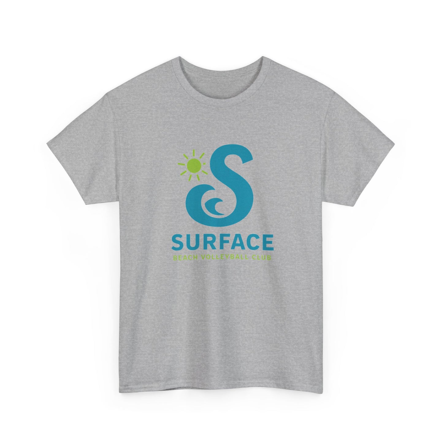 Wave Logo Surface Beach Volleyball Club Unisex Heavy Cotton Tee