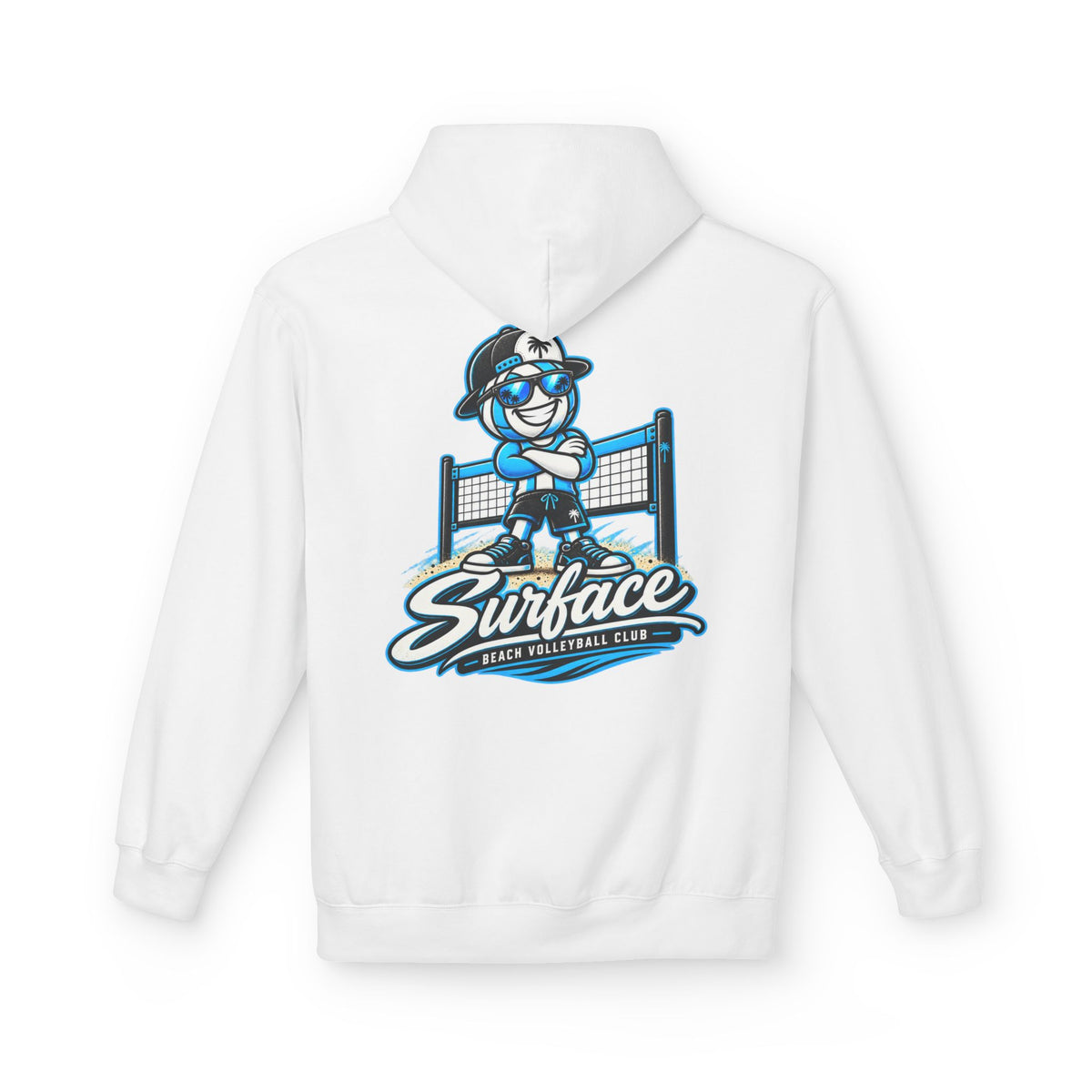 Surfface Beach Volleyball Hoodie — Retro Mascot Logo Pullover