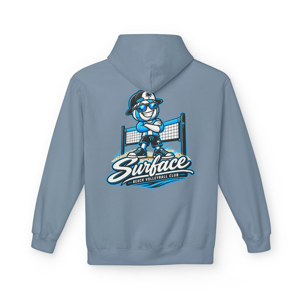 Surfface Beach Volleyball Hoodie — Retro Mascot Logo Pullover