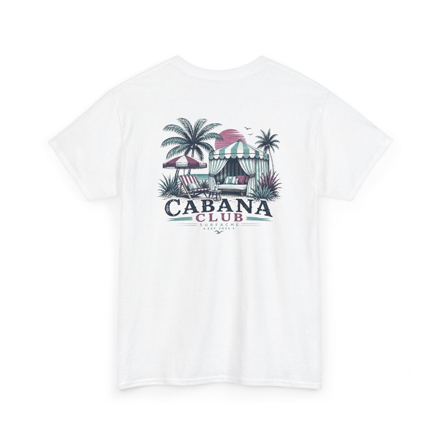 Surfache Cabana Club T‑Shirt – Tropical Beach Cabana Graphic Tee