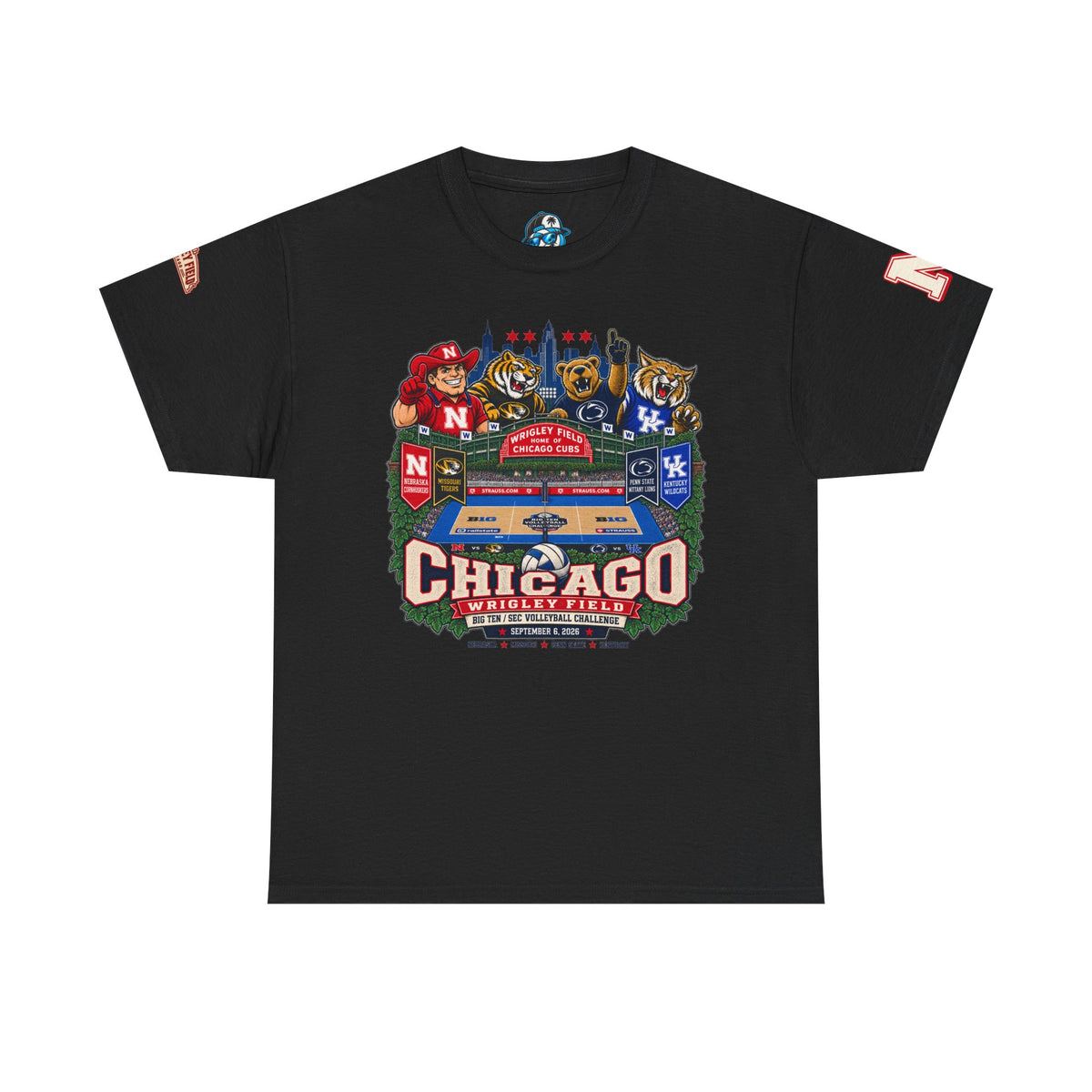 Chicago Wrigley Field Volleyball Vintage Stadium Tee