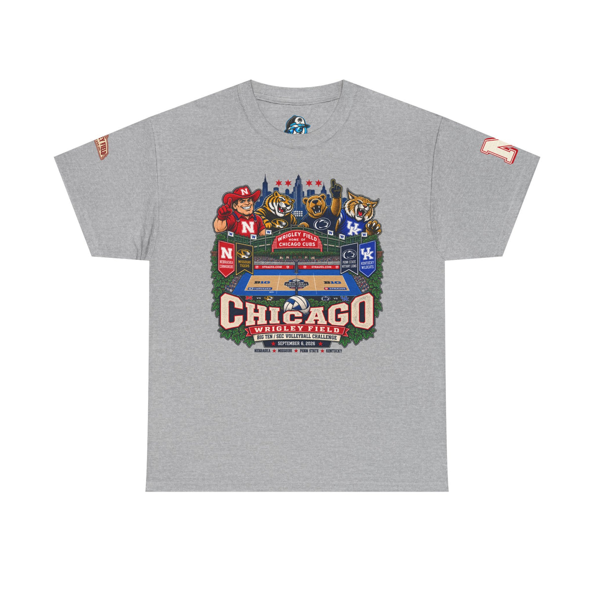 Chicago Wrigley Field Volleyball Vintage Stadium Tee