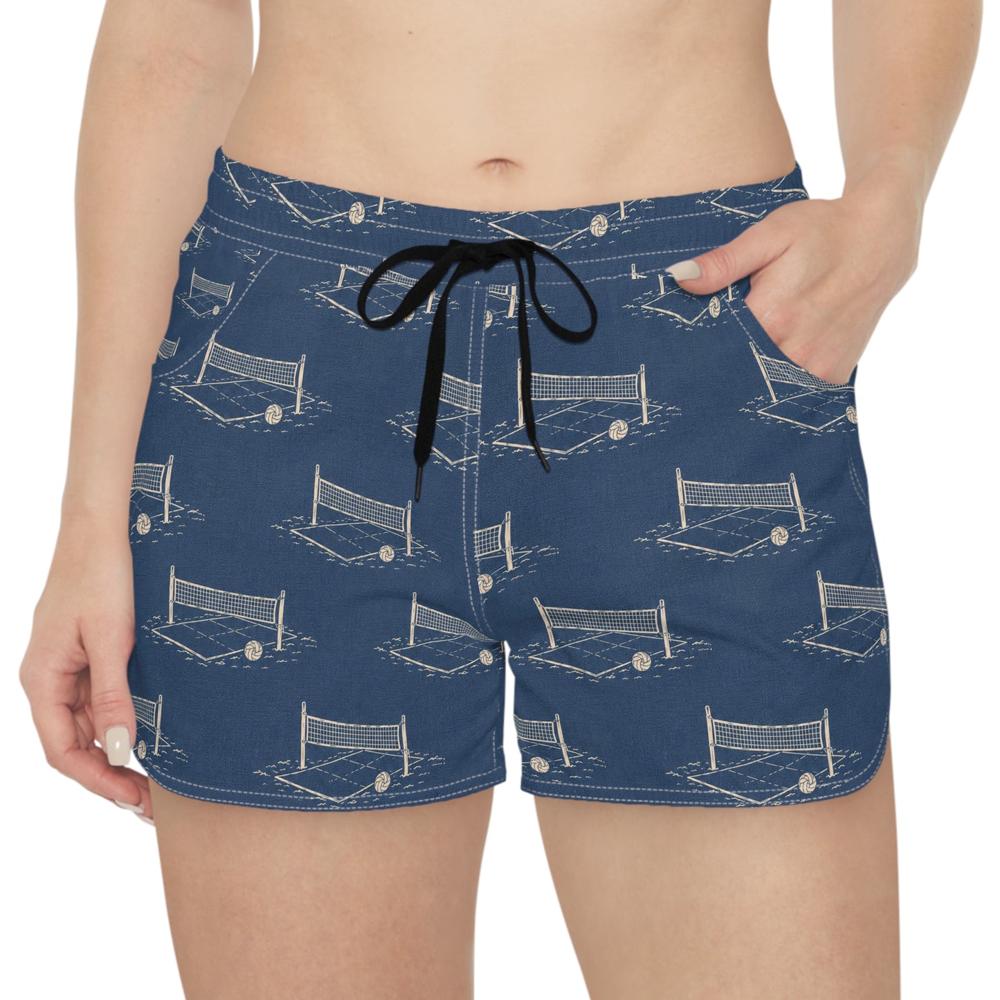 Surface Beach Court Pattern Women's Casual Shorts - Ink AOP Lounge & Sport Shorts
