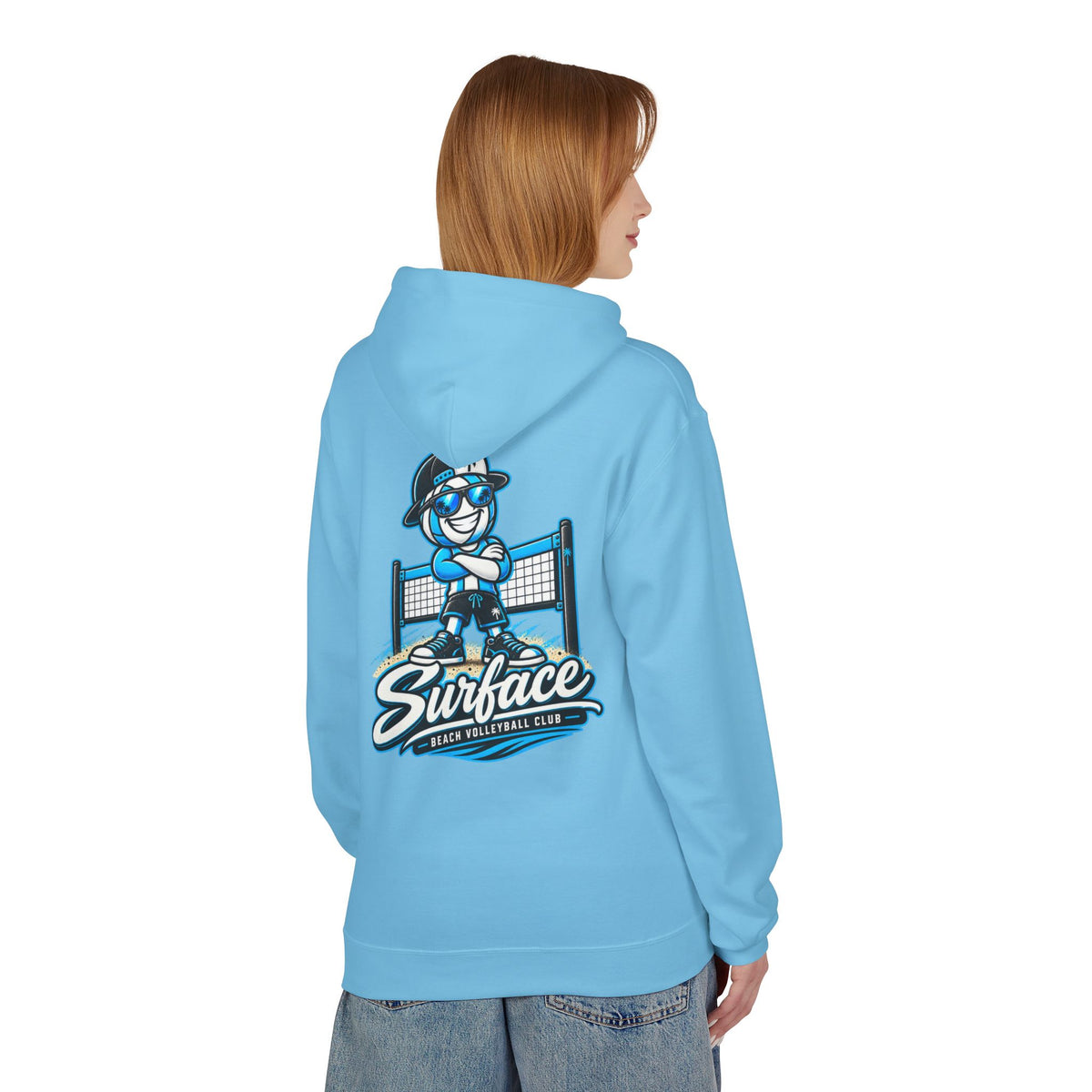Surfface Beach Volleyball Hoodie — Retro Mascot Logo Pullover