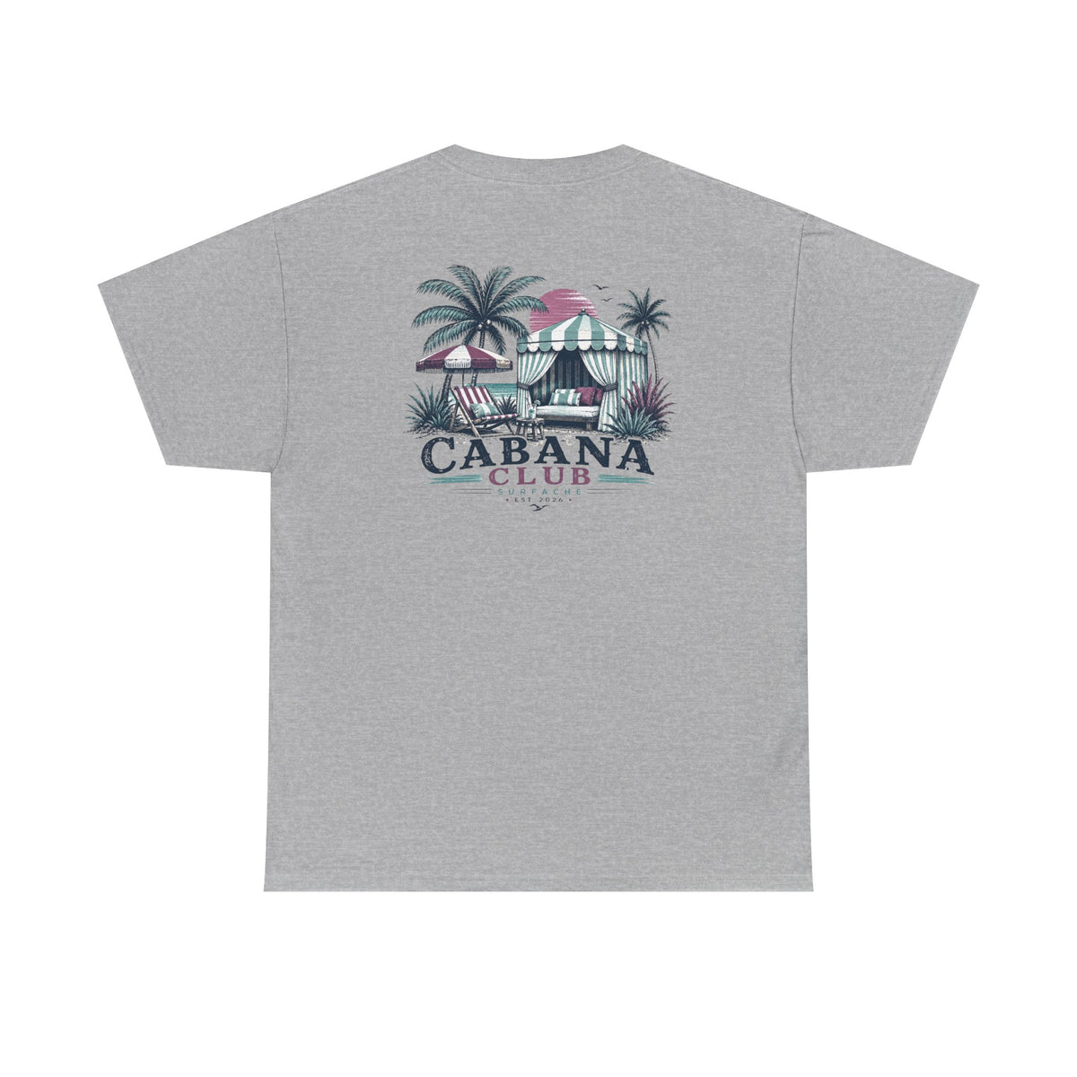 Surfache Cabana Club T‑Shirt – Tropical Beach Cabana Graphic Tee