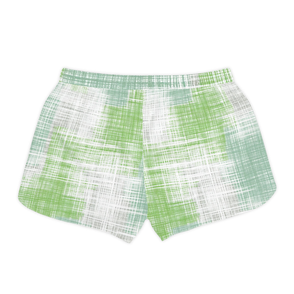 Women's Casual Shorts — Pastel Green Plaid All-Over Print Lounge Shorts