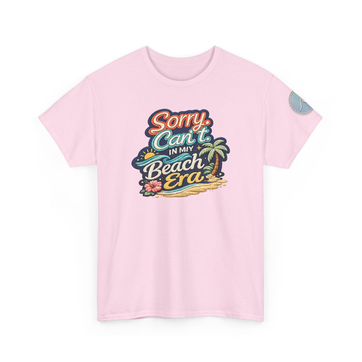 Sorry Can't, In My Beach Era — Retro Tropical Palm Beach Vacation T‑Shirt
