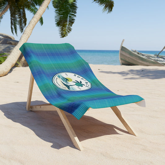 Beach Towel — Surface Tropical Stripe Towel with Palm Logo