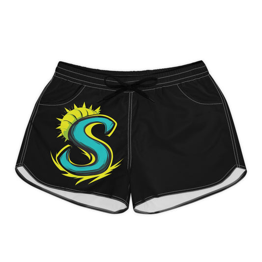 Sun S Logo Women's Casual Shorts — Black Athletic Beachwear
