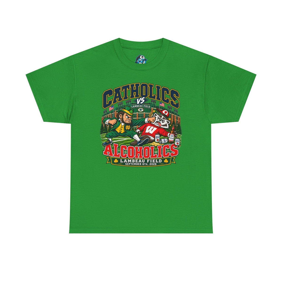 Catholics vs Alcoholics Football T-Shirt – Lambeau Field Tailgate Tee