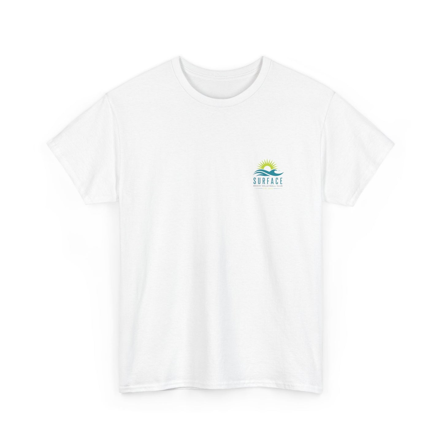 Surface Beach Volleyball Club Tee — Surf Wave & Sun Graphic T-Shirt