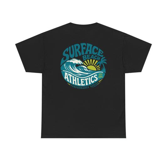 Surface Beach Club T-Shirt — Vintage Palm & Wave Logo Tee