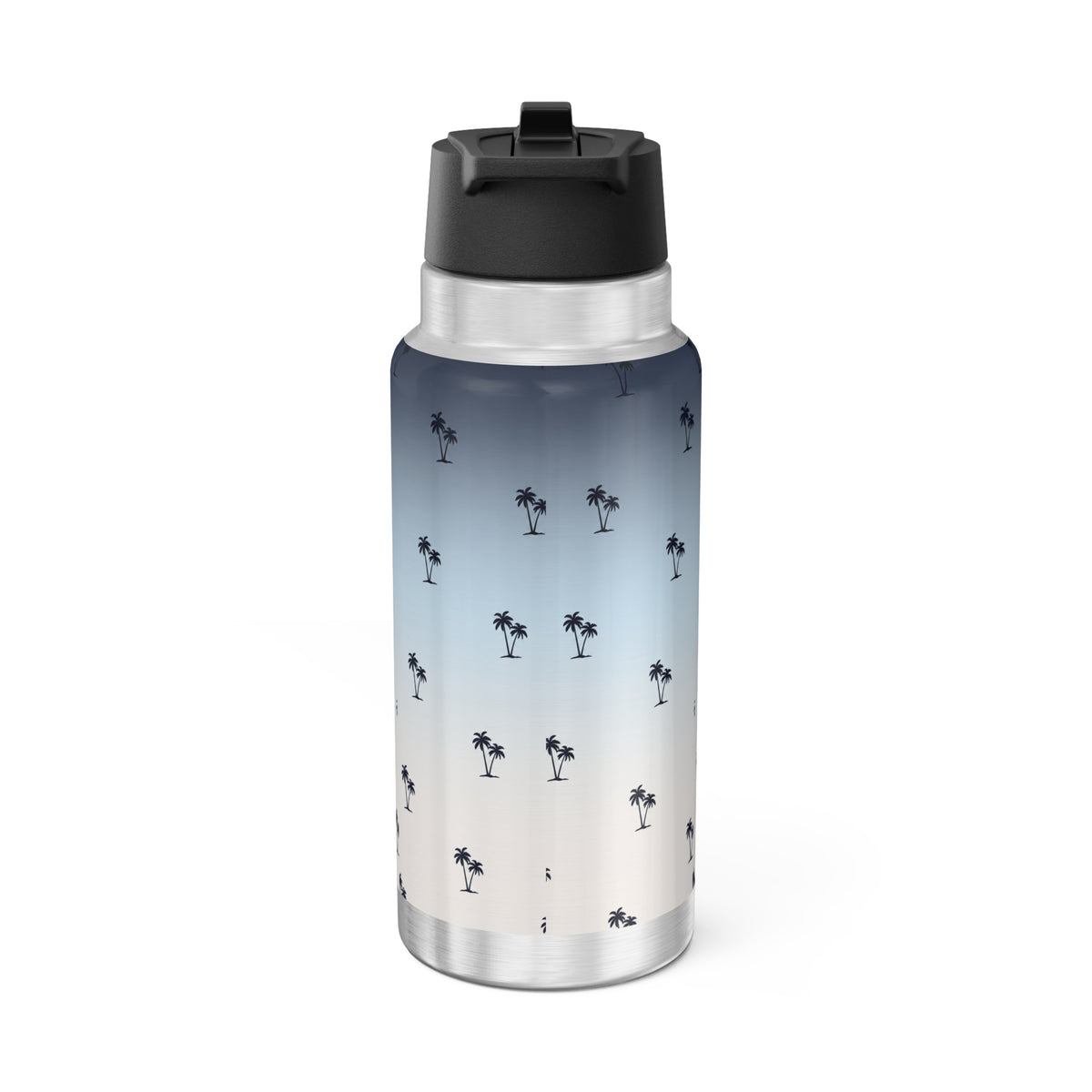 Surfside Palm 32oz Tumbler - Ombre Blue Beach Water Bottle with 'SURFACE' Logo