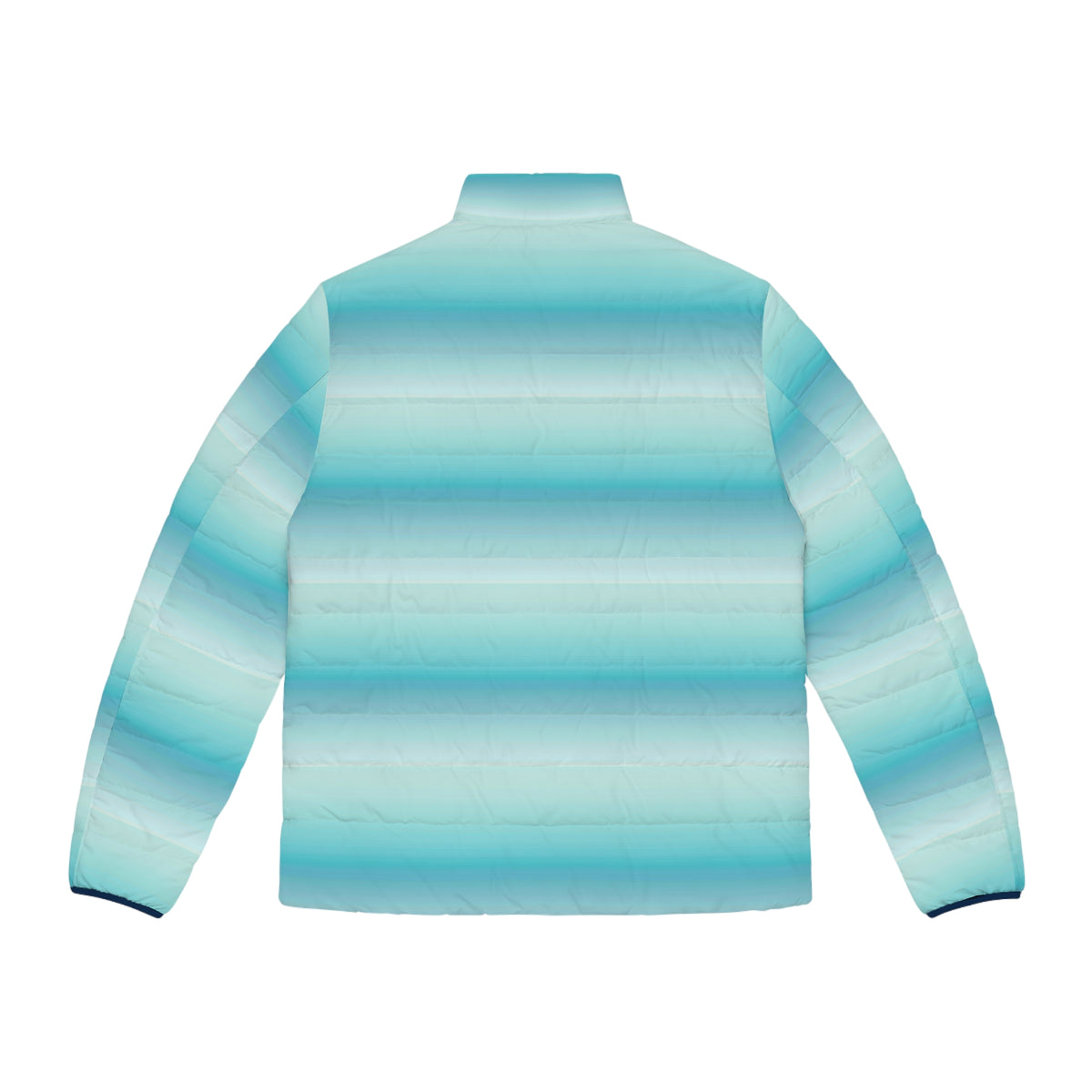 Aqua Ombre Puffer Jacket — Men's Lightweight Gradient Winter Coat