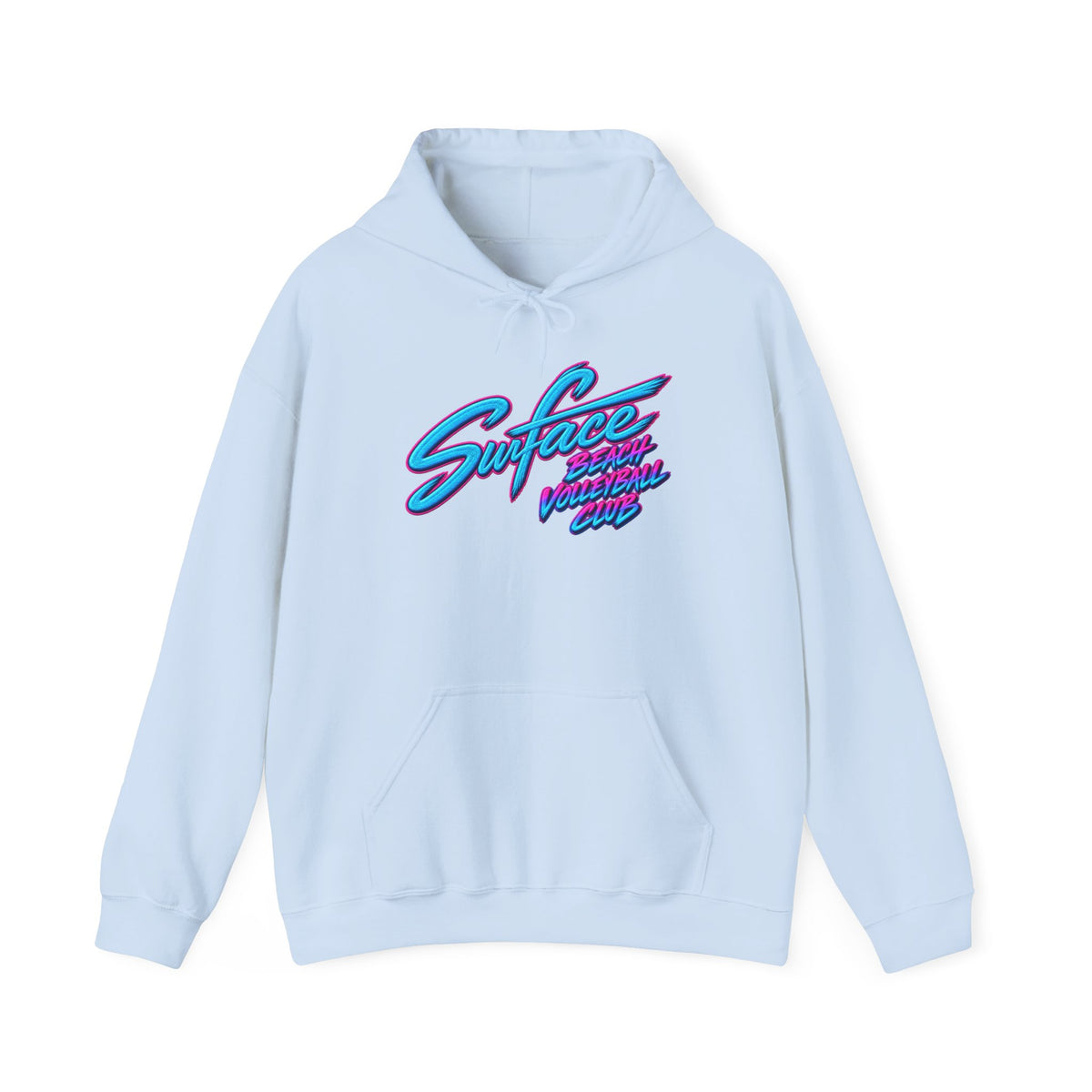 2027 Hoodie — "Surface" Retro Script Pullover (80s Vaporwave Style)