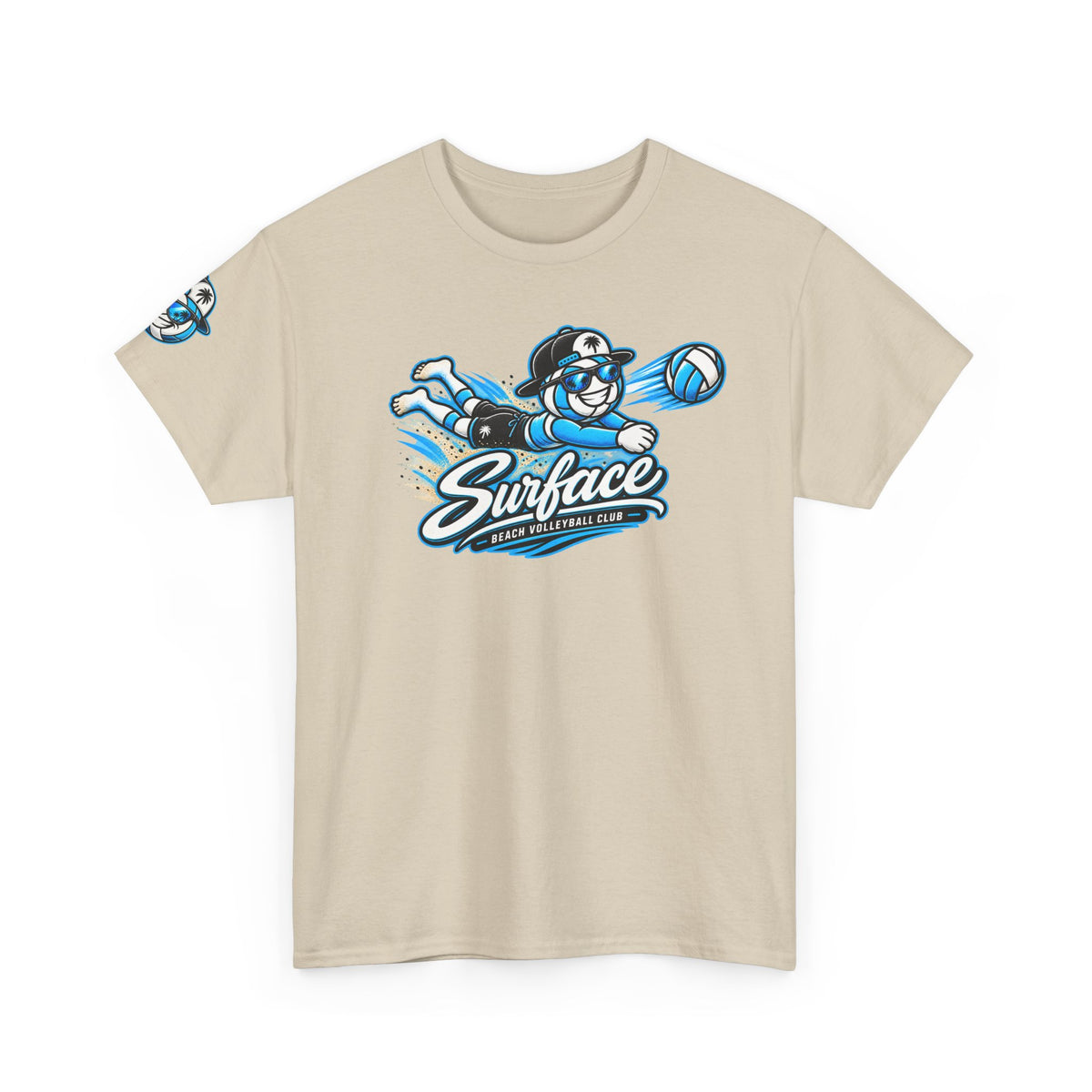 Surface Volleyball Mascot T-Shirt — Beach Volleyball Dive Graphic Tee