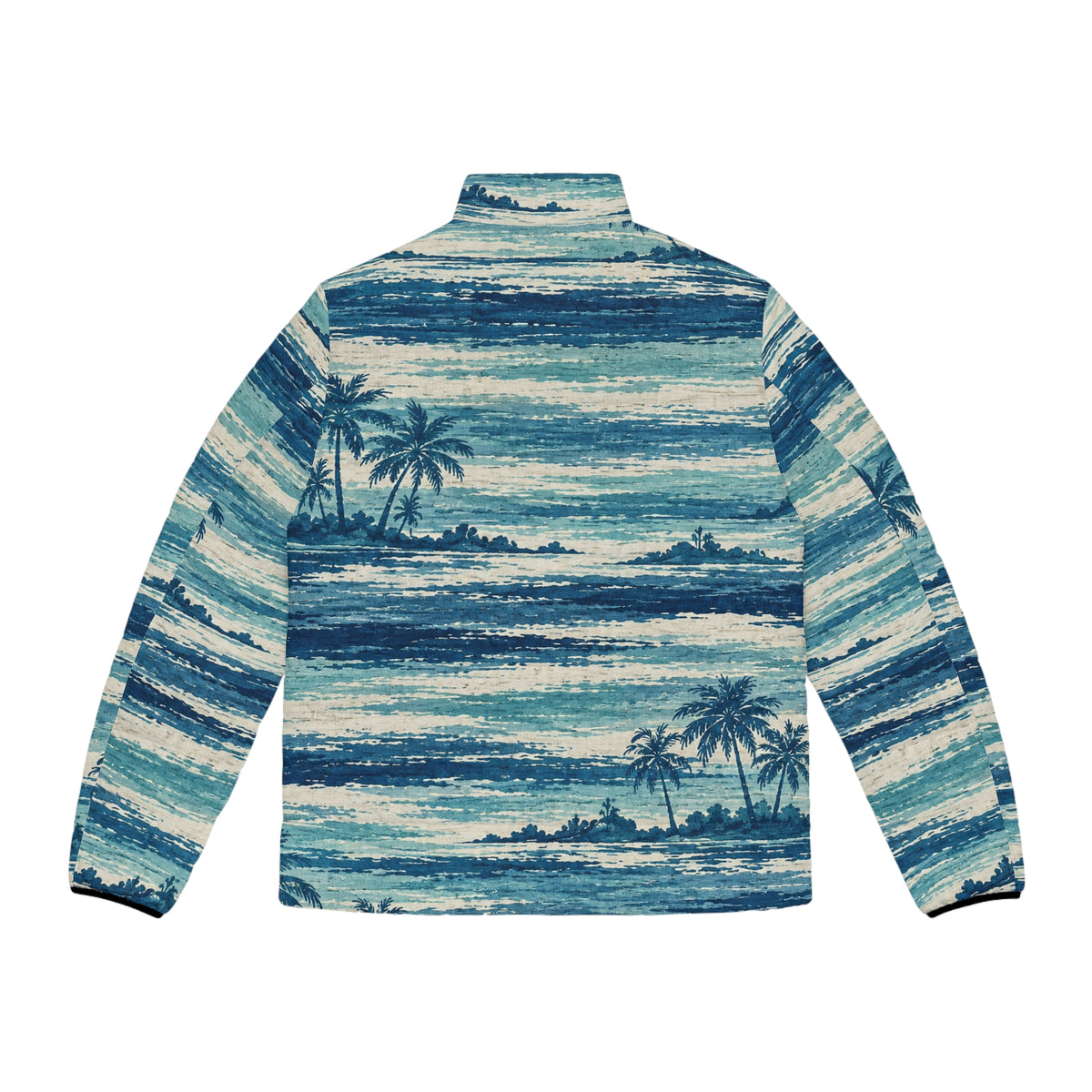 Tropical Ocean Palm Tree Puffer Jacket