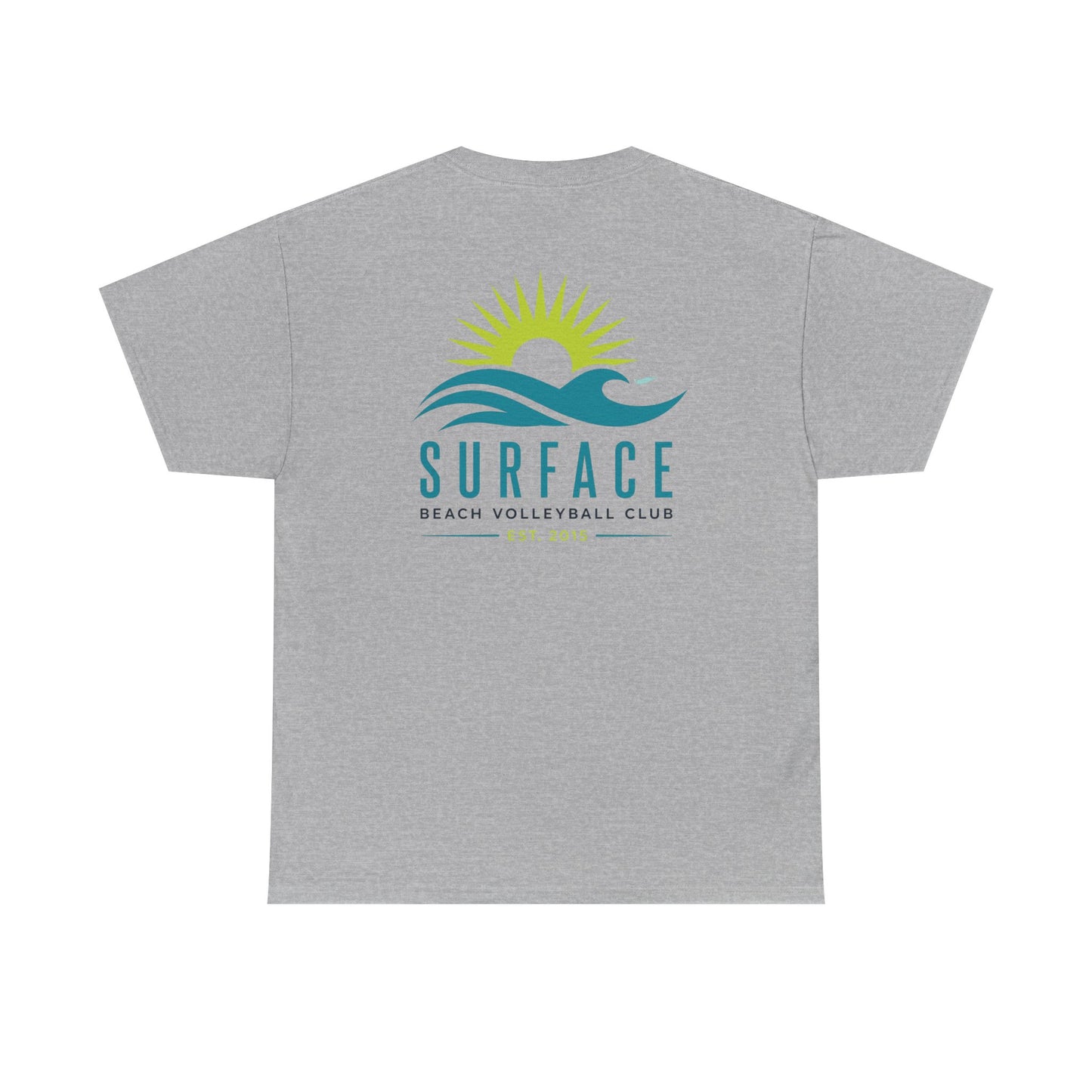 Surface Beach Volleyball Club Tee — Surf Wave & Sun Graphic T-Shirt